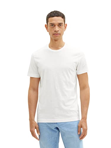 TOM TAILOR Męski T-shirt 1038664, 10332-Off White, XL, 10332 – Off White, XL