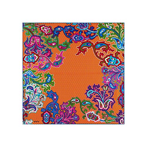 Roeckl Damski szalik Paisley Illusion 53x53 modny szal, Tangerine, One Size, Tangerine, jeden rozmiar