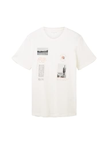 TOM TAILOR Koszulka męska 1036427, 10332-Off biała, S, 10332 – Off White, S