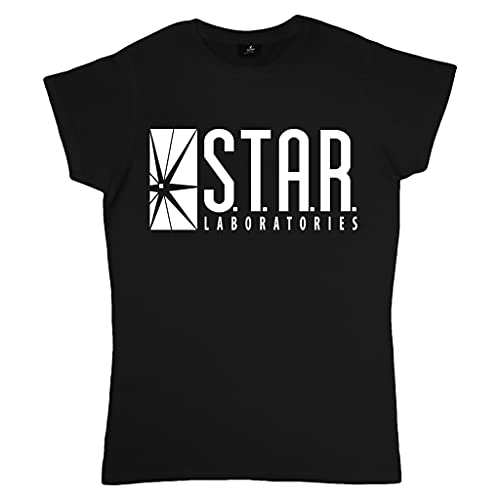DC Comics The Flash STAR Labs dopasowana koszulka damska, XS-4XL, czarna, oficjalny towar, Czarny, 3XL