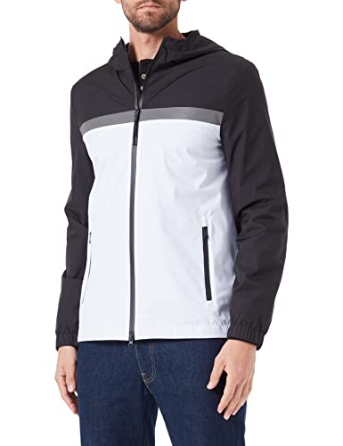 Geox Męska kurtka M IONIO Jacket, czarna/brylantowa biel, 46, czarny/biały, 46
