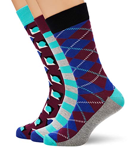 HS by Happy Socks HS Argyle 3-Pack Skarpety, Skarpetki męskie, Wielobarwny (Multicolour 550), 41-44 EU