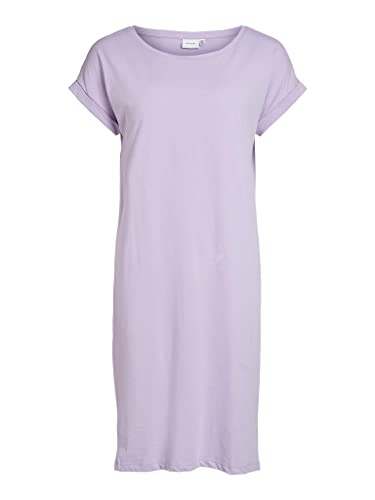 Vila Women's VIDREAMERS S/S sukienka na kolano/SU-NOOS sukienka, pastelowa liliowa, M