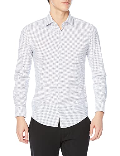 HUGO Męska koszula Kenno Slim Fit z mieszanki bawełny popeliny, biały, 48