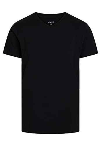 NORVIG Męski t-shirt z dekoltem w serek, rozmiar L