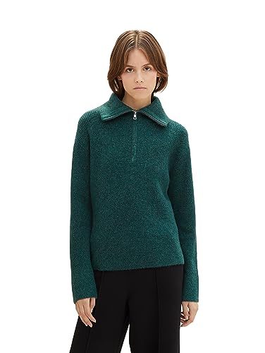 TOM TAILOR Denim Sweter damski, 10592 - Midnight Forest Green Mélange, XL