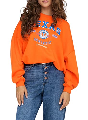 ONLY Women's ONLGISA L/S O-Neck Box SWT sweter damski, Exuberance/Print:Texas, XL