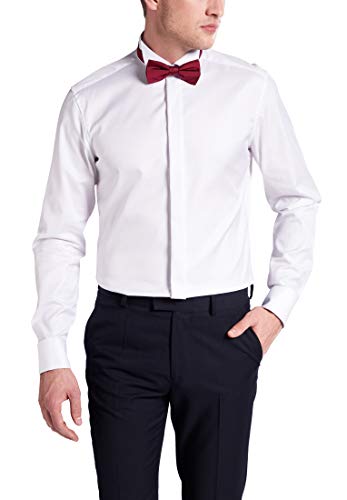 Eterna Męska koszula z długim rękawem Slim FIT Cover Twill White UNI, 15,5, biały, 38