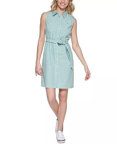 Tommy Hilfiger Damska sukienka J2abh421-qgk-18, Crème De Menthe/Jasna biel, 22, Crème De Menthe/Bright White, 48