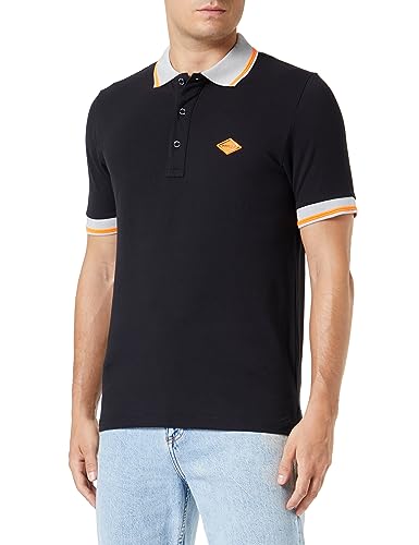 Replay Męska koszula polo M3685C 098 czarna, L, 098 BLACK, L