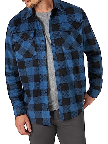 Wrangler Męska koszula z długim rękawem Plaid Fleece Shirt Jacket Button-Down