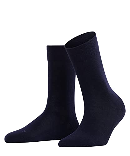 FALKE Kobiety Skarpety Sensitive London W SO Zrównoważona Bawełna bezuciskowe 1 Para, Niebieski (Dark Navy 6370), 39-42