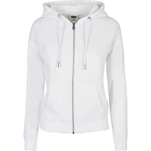 Urban Classics Damska bluza z kapturem, z zamkiem błyskawicznym, biała, XL, biały, XL
