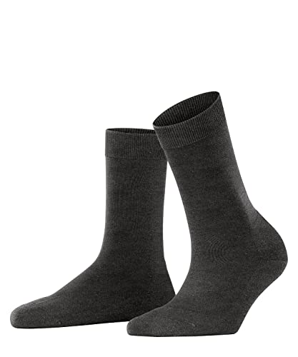 FALKE Kobiety Skarpety ClimaWool W SO Lyocell Trwała Bawełna Wełna jednokolorowe 1 Para, Szary (Anthracite Melange 3117), 39-40