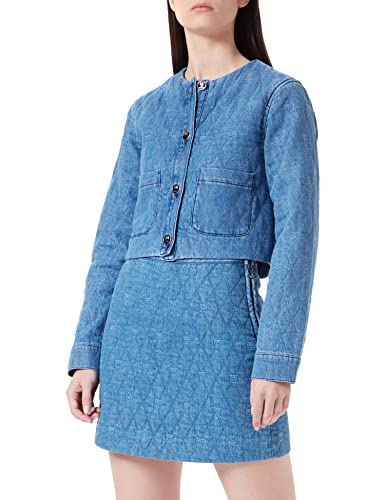 Pinko Damski płaszcz ISPIRATA Giacca PJ711 Denim TR płaszcz, G14_BLU-PORCELLANA DELF, 38