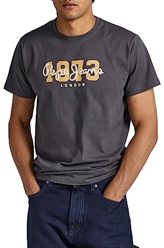 Pepe Jeans T-shirt męski z wilkiem, Szary (Thunder), M