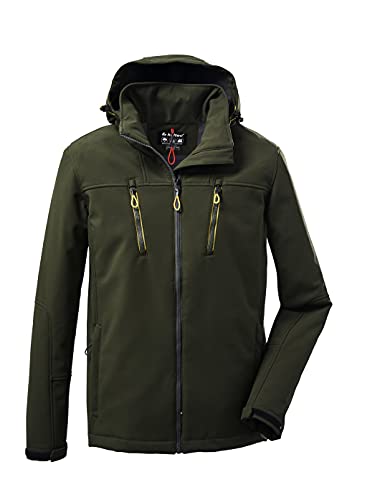 Killtec Softshell/Męska kurtka zewnętrzna z odpinanym kapturem, Dunkeloliv, M