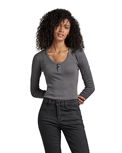 G-STAR RAW Henley Ultra Slim Body Top damski, Szary (Granite D22809-d263-1468), M