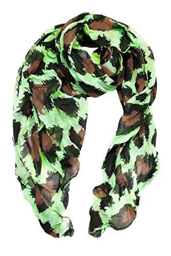 Szalik Big Leo Made in Italy, z dodatkiem jedwabiu 150 cm x 80 cm, zielony, jeden rozmiar