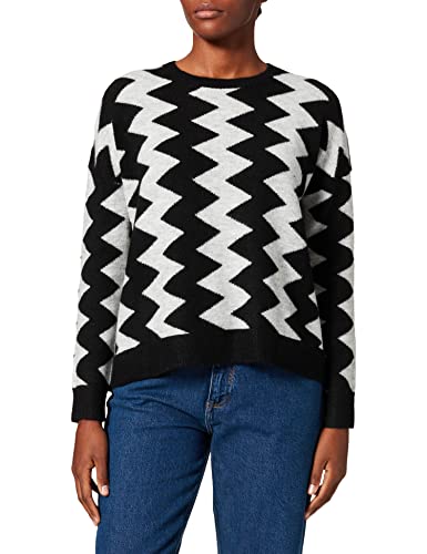 GERRY WEBER Edition Sweter damski, czarny/szary wzór, 38