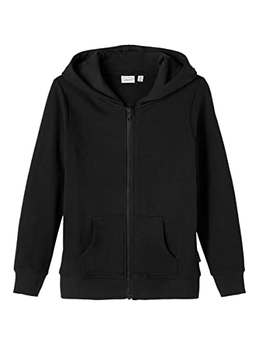 Name It Chłopięca bluza z kapturem Nkmnesweat Card W Unb Noos, Czarny, 104