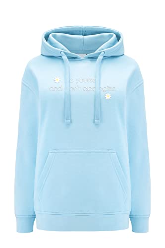 ERT GROUP oryginalna i oficjalnie licencjonowana przez Babaco jasnoniebieska bluza damska z kapturem, haft, wzór Be yourself 005, rozmiar S