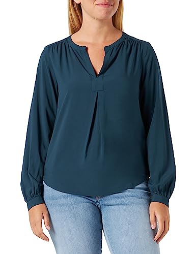 Q/S by s.Oliver Damska bluzka z długim rękawem, niebiesko-zielona, 36, Blue Green, 36