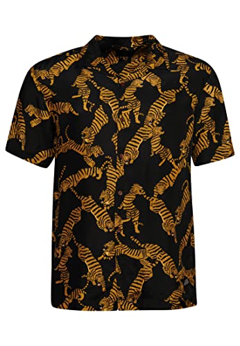 Superdry Koszula męska z krótkim rękawem, Czarny Tygrys, XL