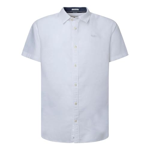 Pepe Jeans Krótka koszula męska Parker, biały, XXL