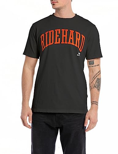 Replay Koszulka męska regular fit, 998 Nearly Black, L