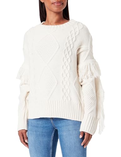 nascita Damski sweter z dzianiny 19025292-NA03, wełniany biały, XS/S, biały (wollweiss), XS-S