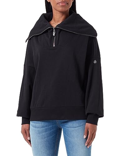 TILDEN Damska bluza oversize Troyer 37831174, czarna, L, czarny, L