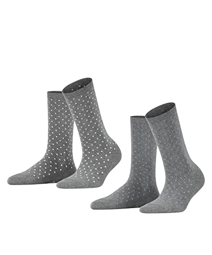 ESPRIT Kobiety Skarpety Fine Dot 2-Pack W SO Bawełna z wzorem 2 Pak, Szary (Light Grey Melange 3390), 35-38
