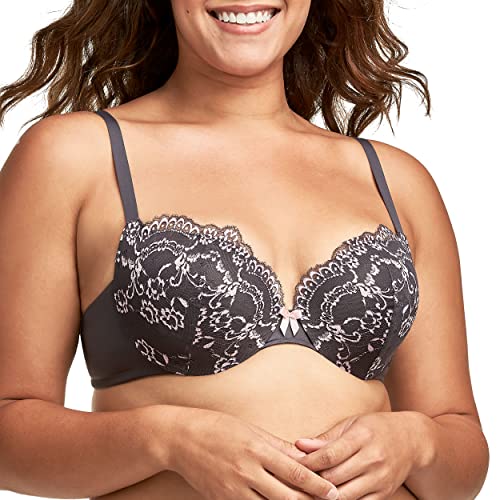 Maidenform Damski biustonosz 'Love to Lift-Fishne' plunge push up na co dzień, Rising dym/delikatny brzoskwinia crossdye, 85D