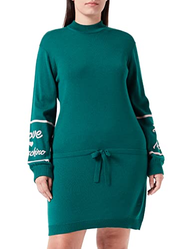 Love Moschino Damska sukienka turtleneck Blended Wool Dress, zielony, 38