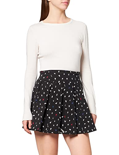 Love Moschino Spódnica damska z nadrukiem w mini serca na całej powierzchni, f.nero-scri.bco, 46