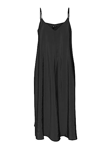 VERO MODA Damska sukienka VMQUEENY Calf Singlet Drees WVN GA, czarna, L, czarny, L