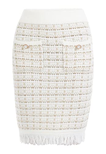 faina Spódnica z dzianiny damska 11025235, biały, XL-XXL