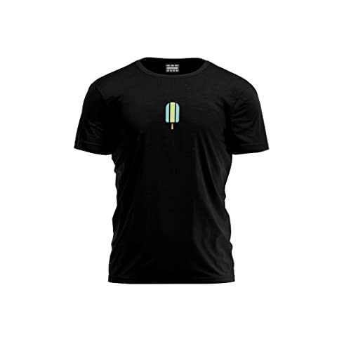 Bona Basics, Męski T-shirt z cyfrowym nadrukiem,% 100 bawełna, czarny, na co dzień, męskie topy, rozmiar: M, czarny, M