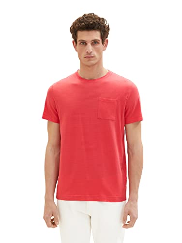 TOM TAILOR Koszulka męska 1036319, 31045-Soft Berry Red, M, 31045 - Soft Berry Red, M