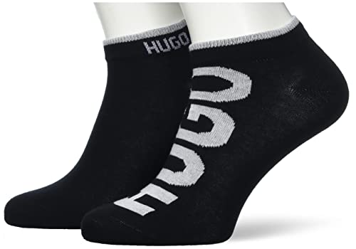 HUGO Męskie skarpetki 2P AS Logo COL CC Ankle_Socks, Black2, 35-38, czarny 2