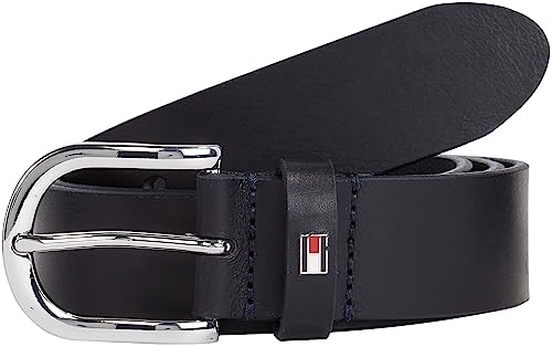 Tommy Hilfiger skórzany pasek damski New Danny Belt, Niebieski, 70 cm