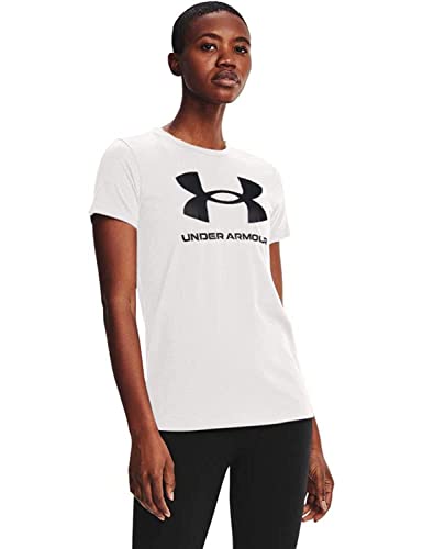 Under Armour Damska koszulka z krótkim rękawem na żywo sportowa koszulka z krótkim rękawem, Biały (102)/czarny, M