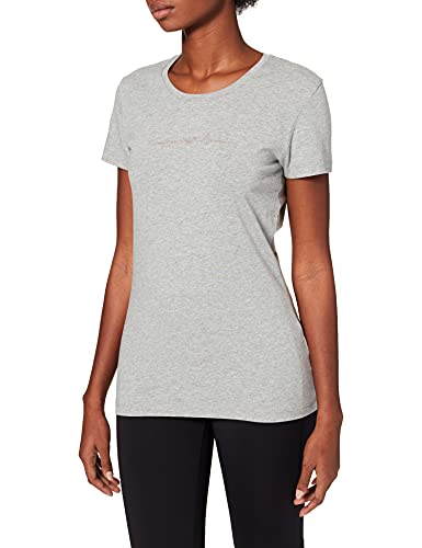 Emporio Armani Koszulka damska Basic Cotton, Jasnoszary melanż, M