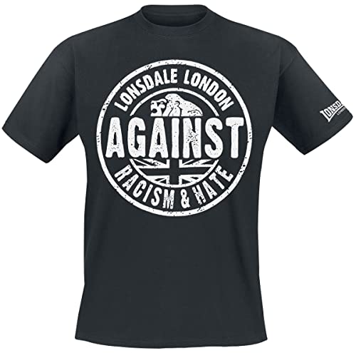 Lonsdale Męska koszulka z długim rękawem koszulka na ramiączkach Against Racism, czarny, 3XL