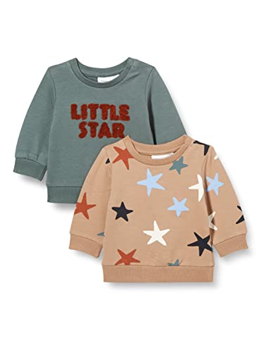 Bestseller A/S Bluza chłopięca NBMOBERT 2P LS Sweat BRU z kapturem, małpa, 68