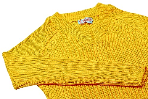 Libbi Damski sweter z dzianiny prążkowanej żółty XS/S, żółty, XS