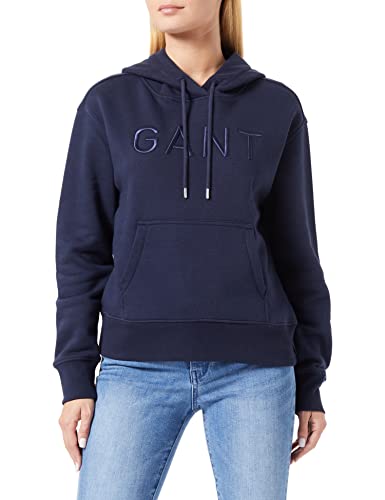 GANT Damska bluza z kapturem D2. Tonal Hoodie sweter z kapturem, niebieski (Evening Blue), L