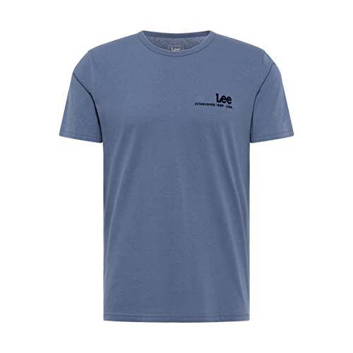 Lee Męski T-shirt z małym logo, morski, XXL