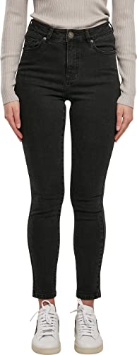 Urban Classics Damskie dżinsy Organic High Waist Skinny, dżinsy damskie o kroju slim fit, z bawełny organicznej, dostępne w dwóch kolorach, rozmiary 26-34, Black washed, 28